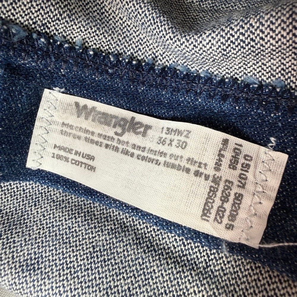 Wrangler Jeans Mens 36X30 Blue Denim Cowboy Cut Original Fit USA Made Vintage - Picture 12 of 14
